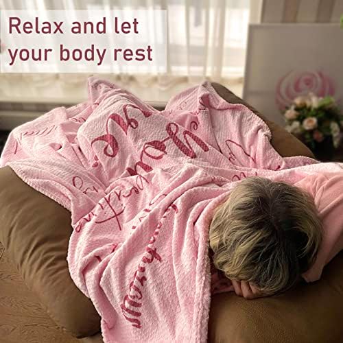 Одеяла от рак на гърдата за жени - Розово Одеяло, Успокояващ Подаръци от рак за пациенти с рак, Одеяла за пациенти, подложени на Химиотерапия, Лечебно Одеало с Вдъхно
