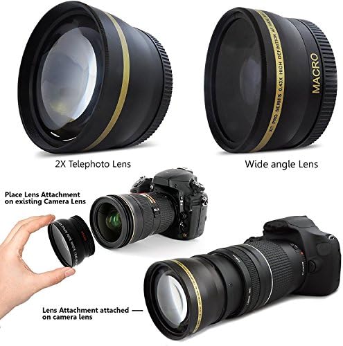 Премиум 58 мм Комплект аксесоари за цифрови огледално-рефлексни фотоапарати Canon EOS REBEL T6i T6S T5i T5 T4i T3i T3 T2i SL1