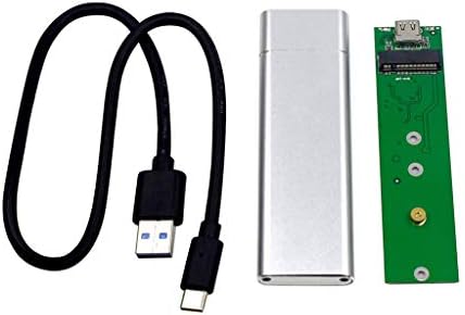 JKRED USB 3.1 до M. 2 NGFF SSD Твърд Диск за Скоростна кутия с кабел Type-C за 2230/2242/2260/2280 m2 SATA SSD Корпус (Сребрист цвят)
