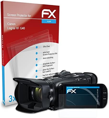 Защитно фолио atFoliX, съвместима със защитно фолио Canon Legria HF G40, Сверхчистая защитно фолио FX (3X)