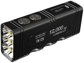 Акумулаторна фенерче Nitecore TM12K Tiny Monster Type-C капацитет от 12 000 лумена -пълна батерия и USB-кабел за зареждане на Еко-Sensa Type-C