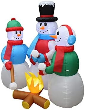 Комплект от две украса за Коледното парти, включва в себе си 5-подножието на Огромни коледни надуваеми снежни човеци, снежни човеци за къмпинг край огъня, и 5-подножи