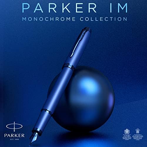 Монохромен Химикалка химикалка Parker IM | Подстригване и Кантиране на Оръжеен метал | Среден върха с Синьо мастило