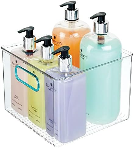 Пластмасов контейнер mDesign с дръжки за съхранение на сапун за ръце, средства за измиване на тяло, Шампоани, Лосиони,