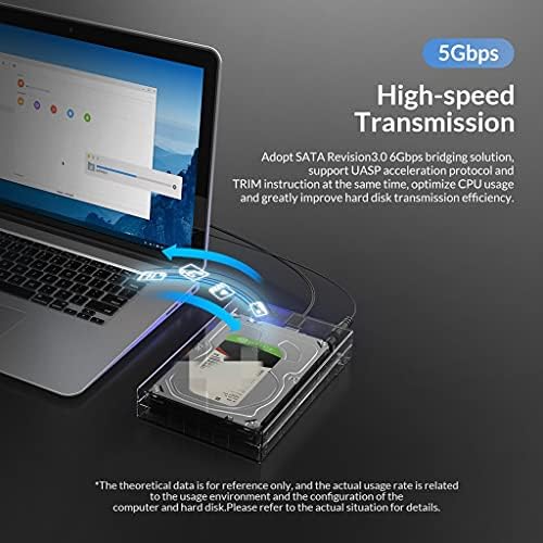 ZLXDP Прозрачен 3,5 'Корпуса на твърдия диск за 2,5/3,5SSD HDD Кутия Калъф за твърд диск SATA до USB3.0 Докинг станция