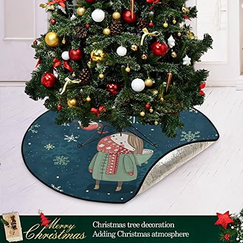 Весела Коледа (5) Подложка за Коледната елха, Водоустойчив Поставка за коледно дърво, Подложка за Тава, Килим Под Коледна