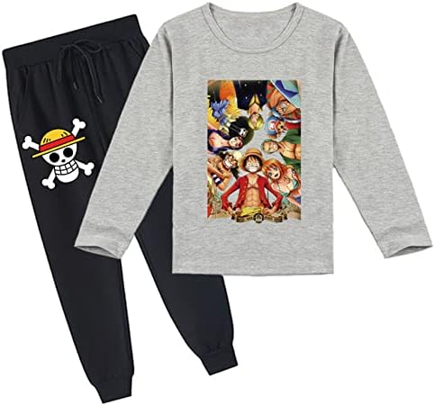UMocan Цели Hoody с графичен деколте и панталони за джогинг-Пуловер с Шарките на Аниме, Спортен Костюм, Комплект