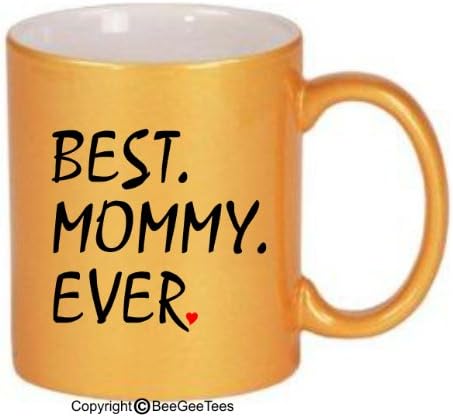 BeeGeeTees Керамична Чаша за кафе или чай BEST MOMMY за Деня НА майката (15 унция, бяла)