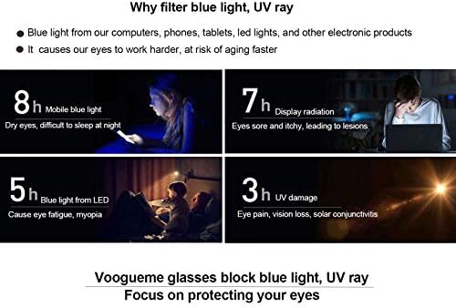 Очила Vooglam Light Blue за Жени, Блокиране на UV-Лъчи Срещу Пренапрежение на очите, Големи Очила в Рамки очила Котешко