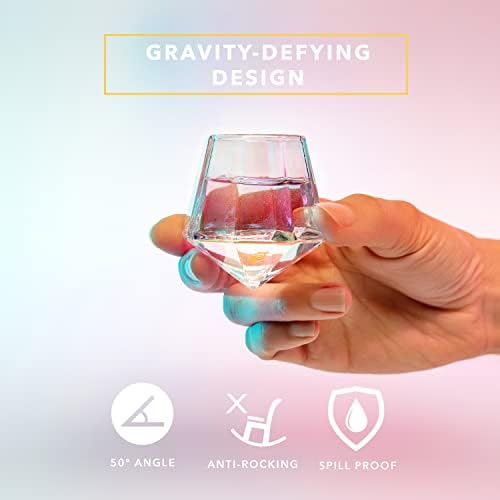 Чашки Dragon Glassware, Определени переливающихся чаши с форма на диамант, Хубаво и уникална бар, прибори,
