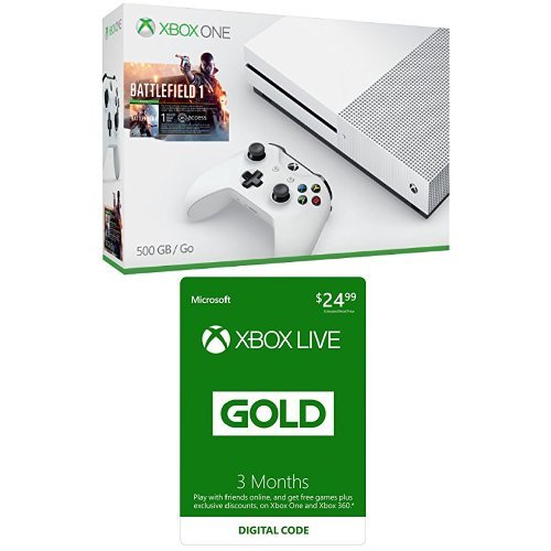 Комплект Xbox One S 500GB Battlefield Пакет + 3-месечна карта Xbox Live