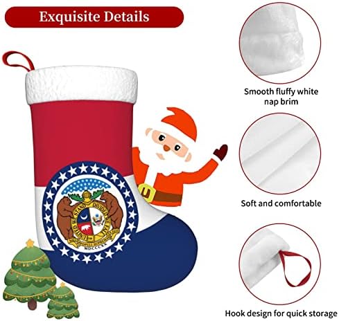Cutedwarf Флаг Мисури Коледен Отглеждане На Коледни Празнични Украси Камина Окачен На Стелката 18 Инча(А)А) Чорапи