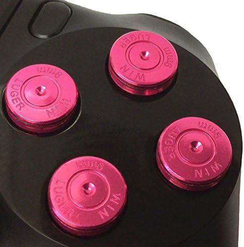 Gametown Метални ярко розово 9-мм куршум на потребителски бутони за контролери PS4 DualShock 4