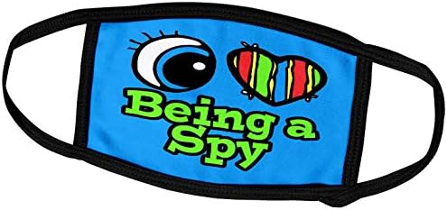 3dRose Bright Eye Сърце Аз обичам да е шпионин - Капаци за лица (fc_105792_2)