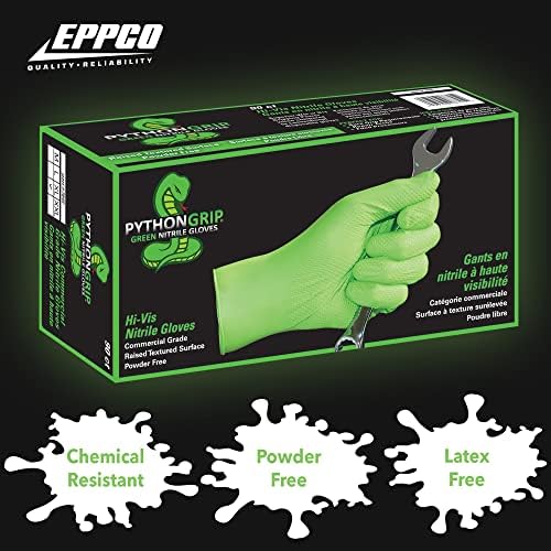Ръкавици за еднократна употреба EPPCO с единична дръжка от питон, без прах, латекс, текстурирани, да се чувствате нитриловые ръкавици