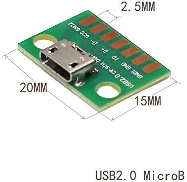 Печатна платка WLGQ USB 2.0 Micro-B Женски Тестовым конектор