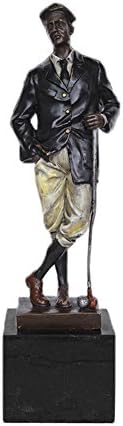 Играч на голф Toperkin Бронзови Статуи, Скулптури, Цветни Мъжки Метална Фигурка, Начало Декор TPEA-038S