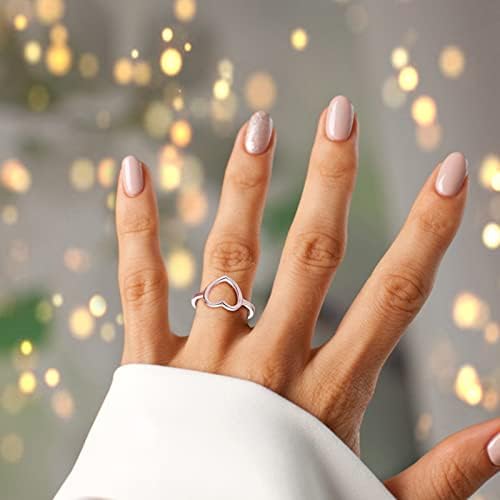 Просто галванично пръстен с диамант във формата на сърце, дамски бижута, годежен пръстен, големи пръстени