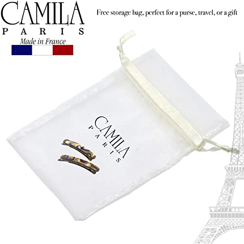 Camila Paris CP3377 Френски щипки за коса, за жени, оникс, ръчно изработени, шнола-шнола за момичета отстрани,