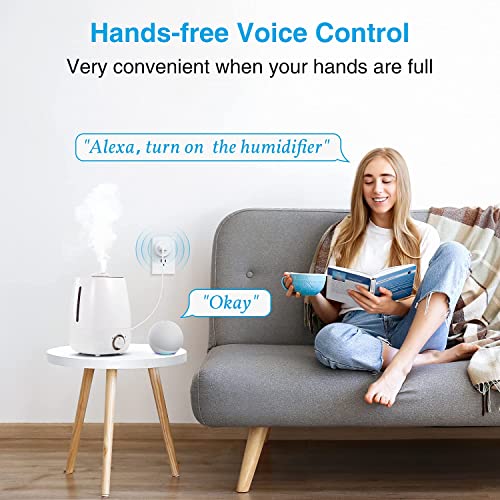 GHome Smart Mini Smart Plug - Wi-Fi изход, съвместим с Alexa и Google Home, с функция таймер, посочена в ETL FCC, мрежа