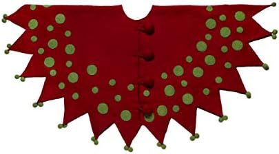 Пола за Коледната елха от филц, ръчно изработени - Шут в червен и зелен цветове - 60