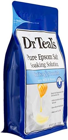 Подаръчен комплект Dr. Teal's за вана с английска сол за Деня на майката (2 опаковки по 3 кг всяка) - Успокоява и усыпляет лавандула, омекотява и подхранва мляко и мед - Ете?