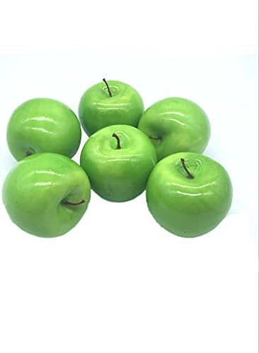 Изкуствени плодове Maggift 6 опаковки, Декоративни Плодове (Яблочно-зелен)