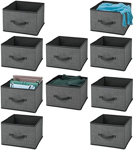 mDesign Кутия за плат за организатор Cube - Сгъваема Куб за съхранение плат - Сгъваем Органайзер за съхранение в гардероба - Сгъваема кутия за съхранение на дрехи и още мн?