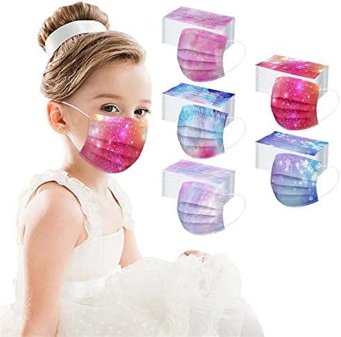 50ШТ Еднократна маска за лице с пеперуда за деца, 3-слойная Еднократна маска за боядисване на коса за деца, Мультяшная