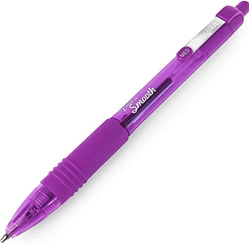 Гладка Химикалка писалка с Z-Образно изземване - Подвижни Химикалка писалка за Опаковка от 3 броя - Лилаво