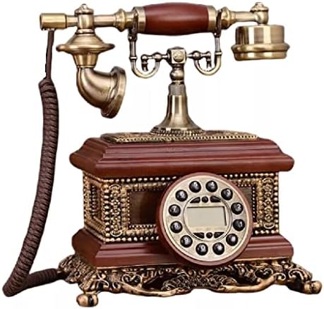 SJYDQ Правоъгълен Стационарен телефон, Домашен офис От масивно дърво Синя подсветка + микрофон + идентификация на обаждащия се на Стационарен телефон (Цвят: Стил 2)
