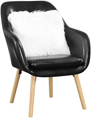 Концепция за обзавеждане Take a Seat Стол Charlotte Accent, 25,25 x series 26.75 x 33,5, Черна Изкуствена кожа