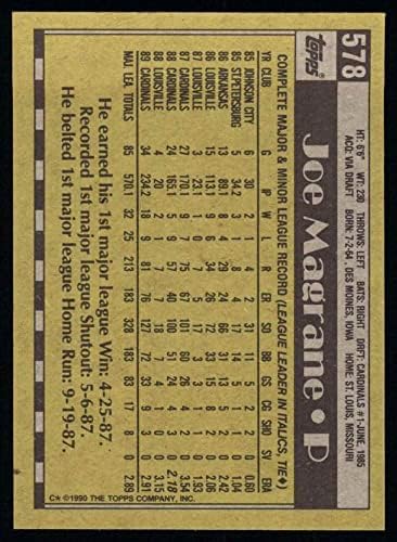 1990 Topps # 578 Джо Магрейн Сейнт Луис Кардиналс (бейзболна картичка) NM/MT Кардиналс