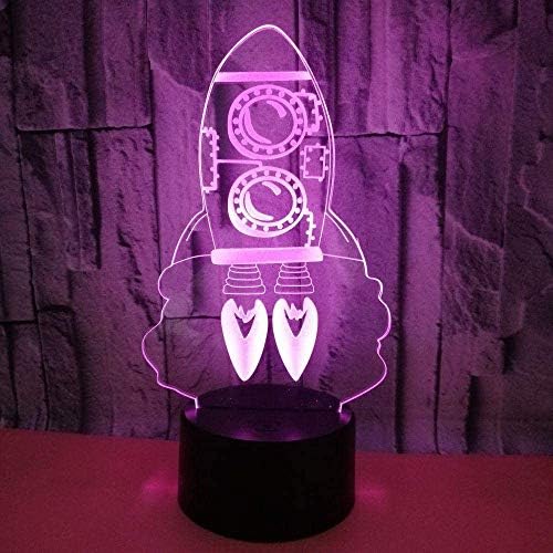 Ракета 3D Led Настолна Лампа Night Light Оптична Визуална Илюзия за Домашен интериор Осветление