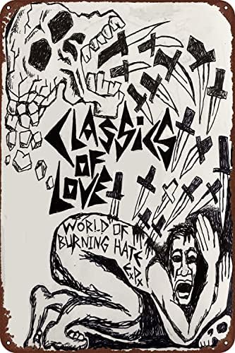 World of Burning Hate ЕП Музикален албум Classics of Love с метални плочи с размер 12x8 инча - Украсете стените на обложки на музикални албуми за любителите на музиката