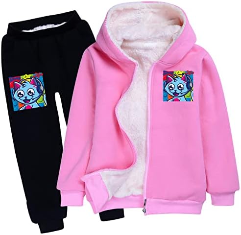 Детски комплекти Зимни Удобни флисовых сака и спортни панталони Himoop, блузи с качулка, Човекът-Котка с цип (6 цвята)