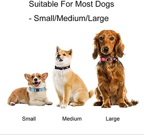Отразяваща Нашийник за кучета с Двойно D-Образен пръстен, Найлонов Нашийник за домашни любимци от 2 опаковки,