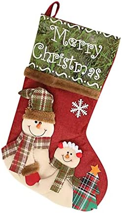 Коледен Голям Класически Камина, Окачени Снежинки, Дядо коледа, Снежен човек, Декоративни Орнаменти за Коледното