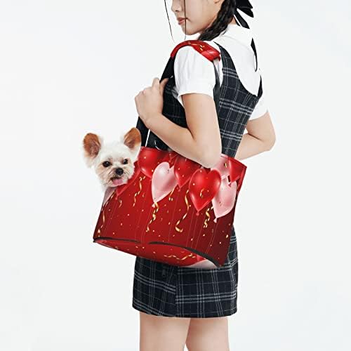 Меката Странична Чанта За Пренасяне на домашни любимци, Ръчна чанта, Червена-Happy-Pink-Balloons, Преносима