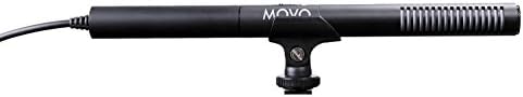 Кондензаторен микрофон Movo VXR40 Supercardioid Broadcast Shotgun с Пухкава Предното стъкло, монтиране на штанге и прикрепен за камерата