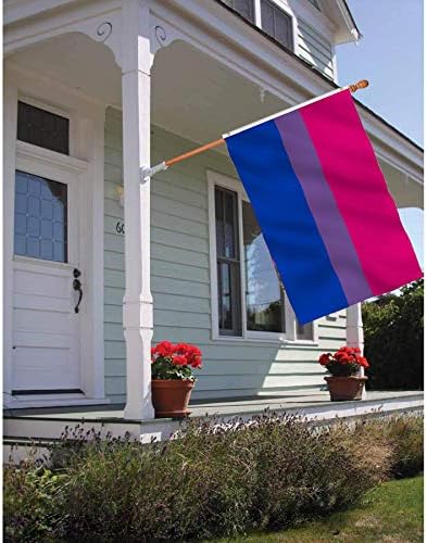 Флаг Гордост бисексуални Akeydeco, 3 x 5 Фута, Флаг Гордост Bi, полиестер, Коприна Принт, ярки цветове,