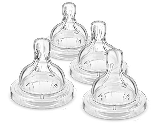 Бебешки бутилки Philips Avent против колики с въздушния отвор, 9 грама, 4 бр., Прозрачен, SCY703/04 и зърното за бебешко