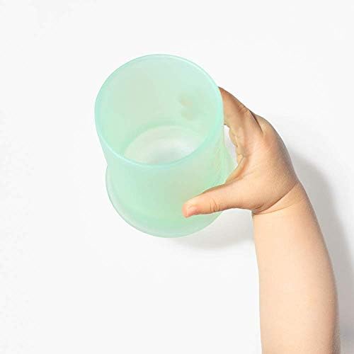 Olababy Силиконови Тренировочная чаша с капак + Слама комплект за бебе и малко дете (Ментов)