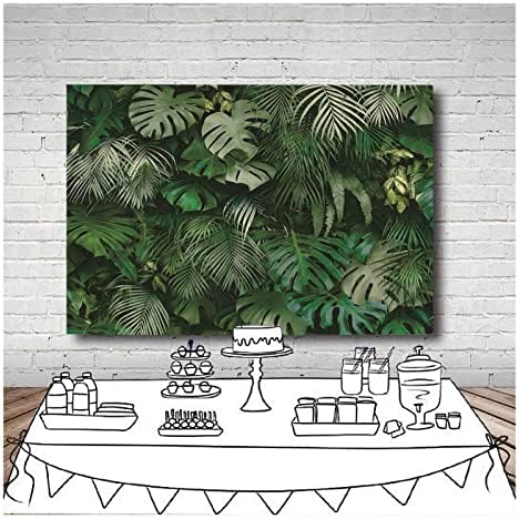 9x6 фута Тропически Зелени Листа, Тематични Декори За Заснемането на Сватбата Булката Душ Декор За Парти Банер