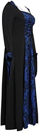 YSLMNOR, секси готическа рокля вещици, средновековен корсет, рокля от епохата на Възраждането с качулка, викторианска