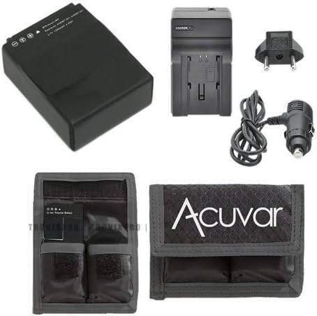 Сменяеми батерии за GoPro Hero 3, AHDBT-201, AHDBT-301, AHDBT-302 за камери GoPro + Black Edition, GoPro 3 + Silver Edition, камери GoPro 3 White Edition + Кола/ домашно зарядно + калъф за батерията Acuvar