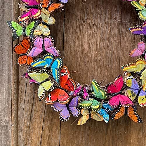 Свежи Венци Красиви Пеперуди за Пролетния Декор Врати Градина Декоративни Пеперуди, Венец Коледен Венец Вътрешен