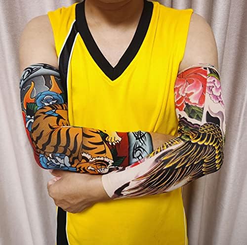 BULEFSEA 14 бр. Временни Художествени Татуировки Ръкав за Мъже и Жени Мека Еластичността на Слънцезащитни продукти,