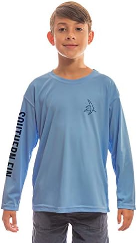 Младежки Риболовна Риза Southern Fin Apparel за Деца, Момчета и Момичета, С Дълъг Ръкав, UV