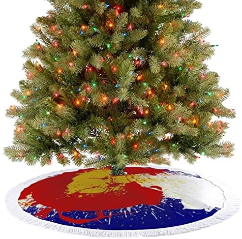 Знамето на Колорадо, Пола, за Елхи с Пискюли, Коледна Празнична Подложка За Пода, Принт
